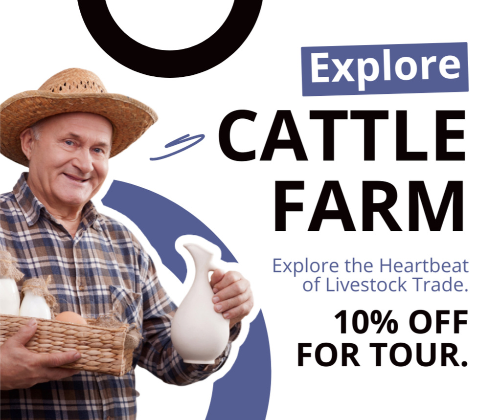 Plantilla de diseño de Explore Our Cattle Farm Products Facebook 