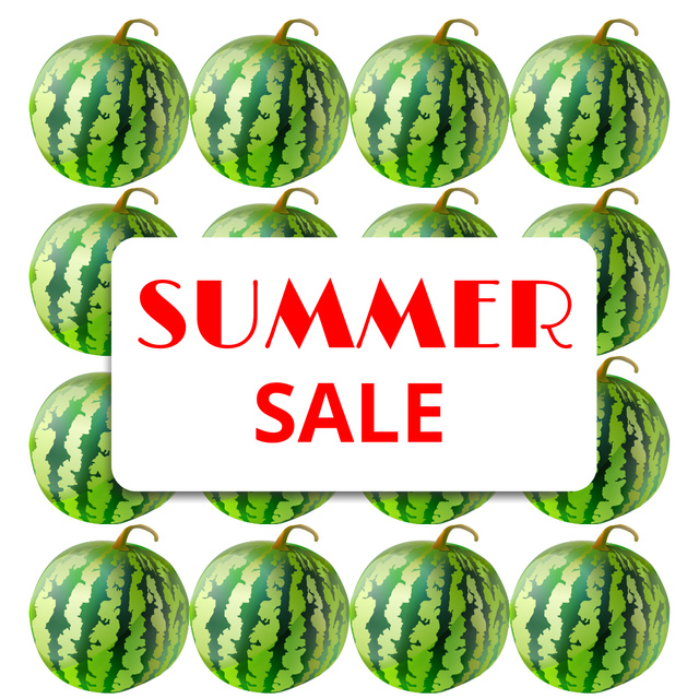 Summer Sale Announcement with Watermelons Instagram Πρότυπο σχεδίασης