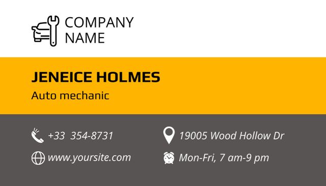 Discount on Car Repair Services Business Card US Design Template
