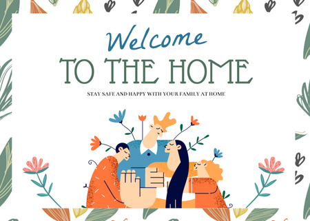 Welcome Home Greeting Card Postcard 5x7in Design Template