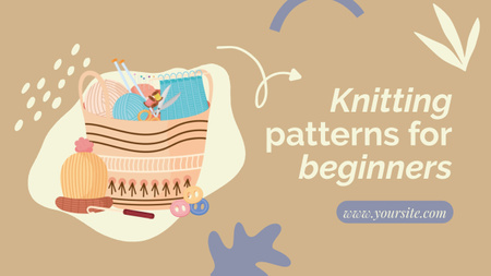 Easy Knitting Patterns for Beginners Youtube Thumbnail Design Template