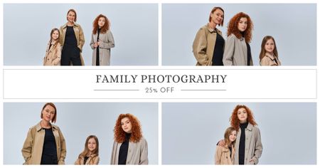 Modèle de visuel offre de services de photographie de famille - Facebook AD