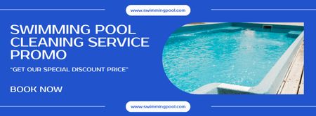 Pool Cleaning Service Promo Facebook cover Design Template