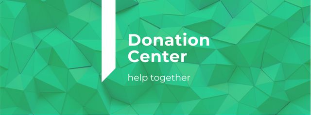 Donation Center Ad on Green Abstract Pattern Facebook cover Design Template