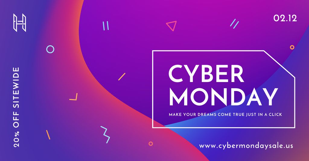 Cyber Monday sale Offer Facebook ADデザインテンプレート