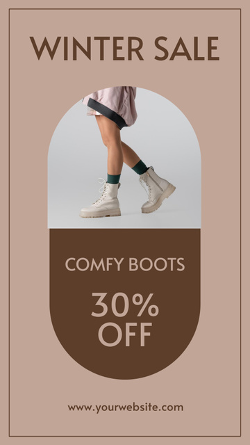 Comfy Winter Boots for Women Instagram Story – шаблон для дизайну