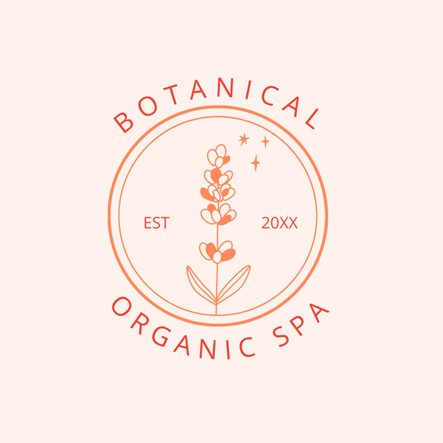 Plantilla de diseño de Spa Salon Services Offer with Illustration of Flower Logo 