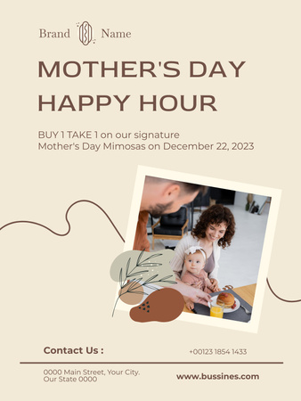 Special Offer on Mother's Day with Cute Family Poster US Design Template