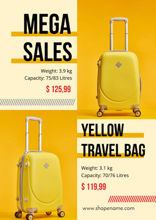 Platilla de diseño Bright and Fashion Travel Bags Sale Flayer