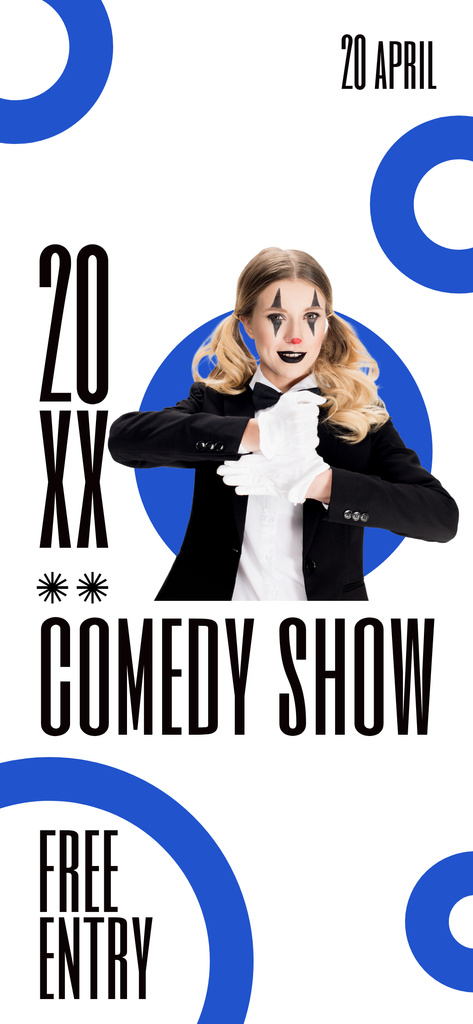 Comedy Show Special Promo with Performer in Makeup Snapchat Geofilter Tasarım Şablonu