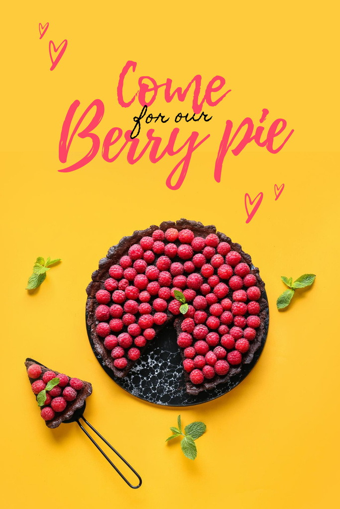 Delicious Raspberry Pie Offer Pinterest Design Template