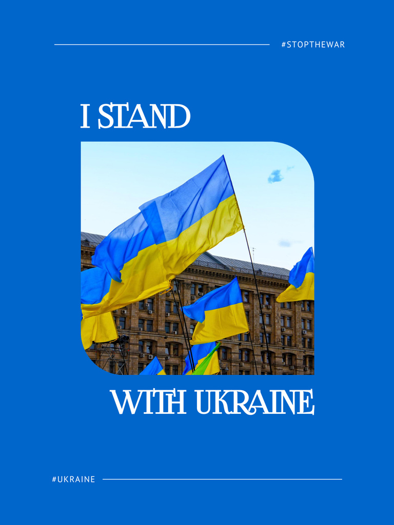 I stand with Ukraine Poster US Design Template