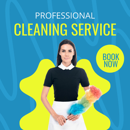 Detailed Cleaning Assistance With Booking And Supplies Instagram Design Template