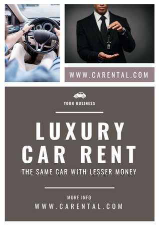 Experimente viagens perfeitas com nosso serviço superior de aluguel de carros Poster Modelo de Design