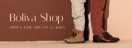 Shop Ad with Male Shoes Facebook cover Design Template