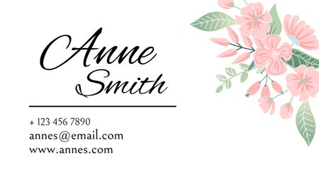 Event Planning Services Ad with Beautiful Flowers Business Card US Design Template