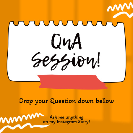 Q&A Notification in Orange Instagram tervezősablon