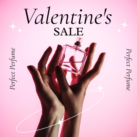 Valentine's Day Women's Perfume Sale Instagram AD Design Template