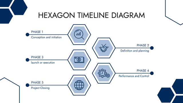Vertical Blue Business Plan Timeline – шаблон для дизайна
