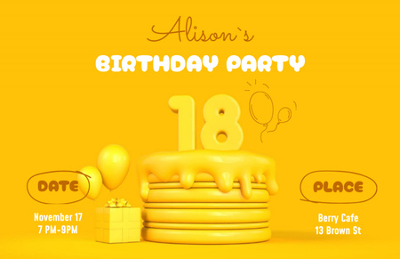 Designvorlage You are Invited to Birthday Party für Flyer 5.5x8.5in Horizontal
