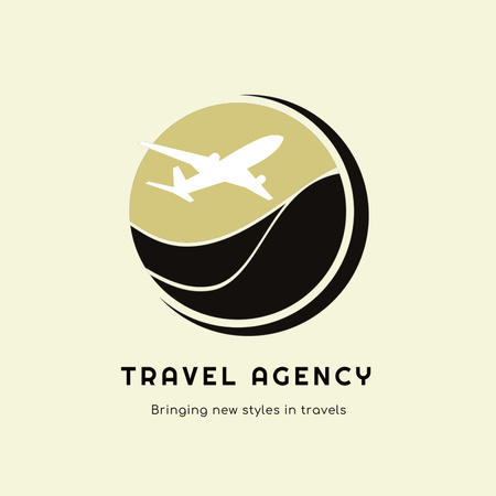Plantilla de diseño de Viajar en Avión y Barco Animated Logo 
