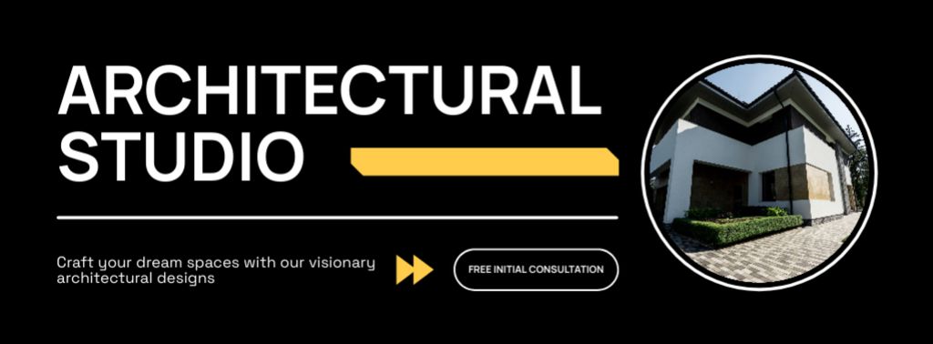 Ontwerpsjabloon van Facebook cover van Architectural Studio Service With Initial Consultation