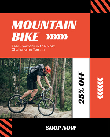 Venda sazonal de bicicletas de montanha Instagram Post Vertical Modelo de Design