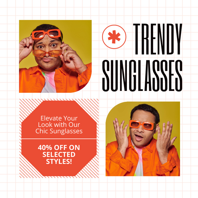 Offer Discounts on Select Sunglasses Models Instagram Design Template