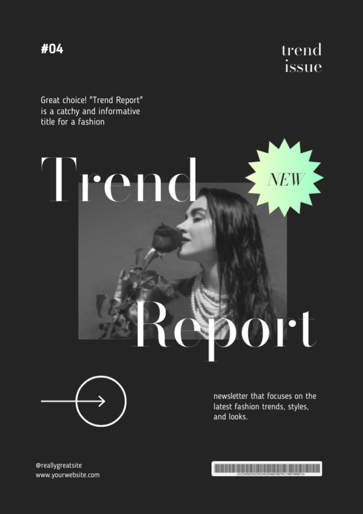 Ontwerpsjabloon van Newsletter van Fashion Trends Report Black and White