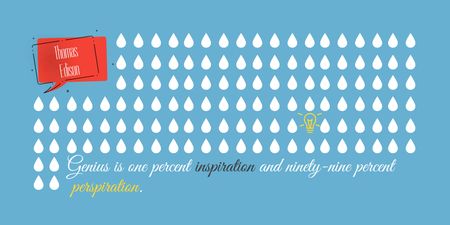 Inspirational Phraze with Drops on Blue Twitter Design Template