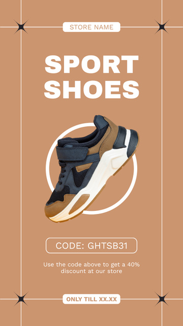 Ontwerpsjabloon van Instagram Story van Sports Shoes Sale Announcement