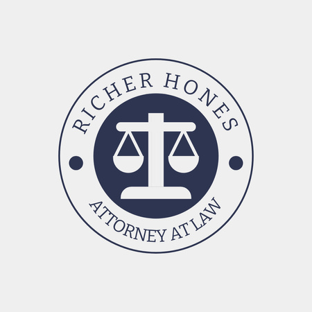 Law Firm Promotion with Scales Emblem Logo 1080x1080px Design Template