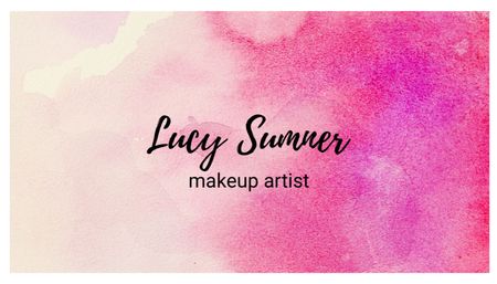 Makeup Artist Services with Colorful Paint Blots Business Card US Design Template