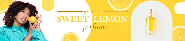 Perfume with Sweet Lemon Scent Ebay Store Billboard Πρότυπο σχεδίασης
