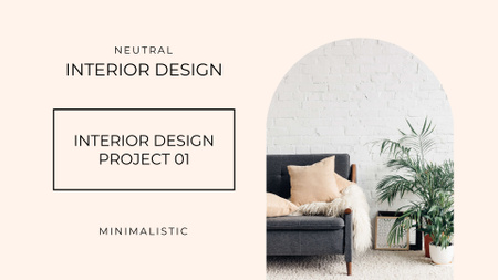 Plantilla de diseño de Diseño Interior Neutro Beige Presentation Wide 