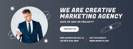 Modèle de visuel Creative Marketing Agency Services Offer - Facebook cover