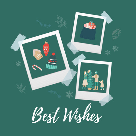 Platilla de diseño Christmas Holiday Wishes Instagram