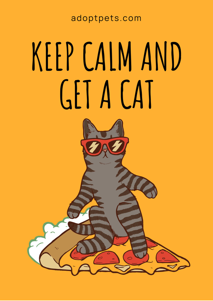 Keep calm and get a Cat Poster Design Template