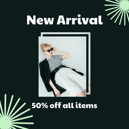 Discount Announcement for New Arrival Women's Collection Instagram Design Template