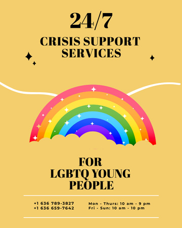 LGBT People Support Awareness with Rainbow Poster 16x20in Design Template