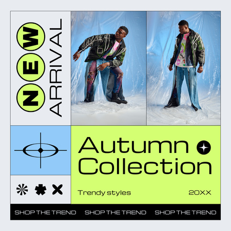 Trendsetting Autumn Clothes Collection Offer Instagram Design Template