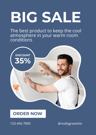 Air Conditioners Big Sale Blue Flayer Design Template