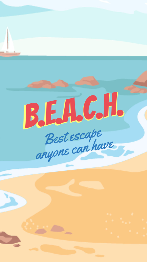 Travelling stuff on beach Instagram Story Design Template