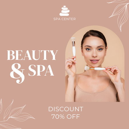 Beauty and Spa Salon Ad with Discounts Instagram Design Template