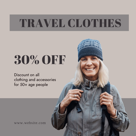 Oferta de venda de roupas para idosos para viagens Instagram Modelo de Design