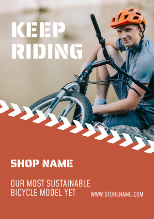 Plantilla de diseño de Man Riding Bicycle in Forest Poster 