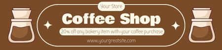 Modèle de visuel Café avec cafetière filtre et réduction pour l'achat de café - Ebay Store Billboard