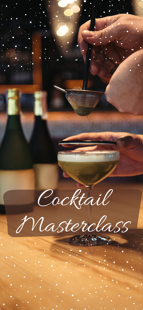 Designvorlage Announcement about Master Class on Cocktails in Bar für Snapchat Moment Filter