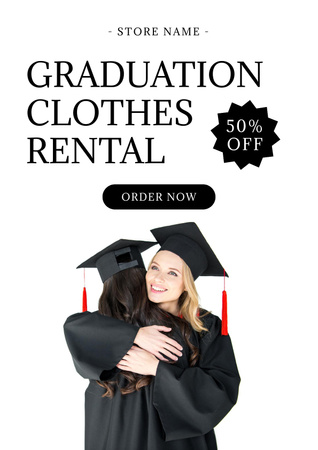Designvorlage Women for rental graduation clothes für Poster