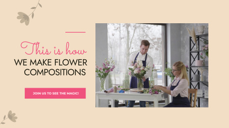 Designvorlage Zeigt den Arbeitsablauf zur Herstellung von Blumenkompositionen für Full HD video